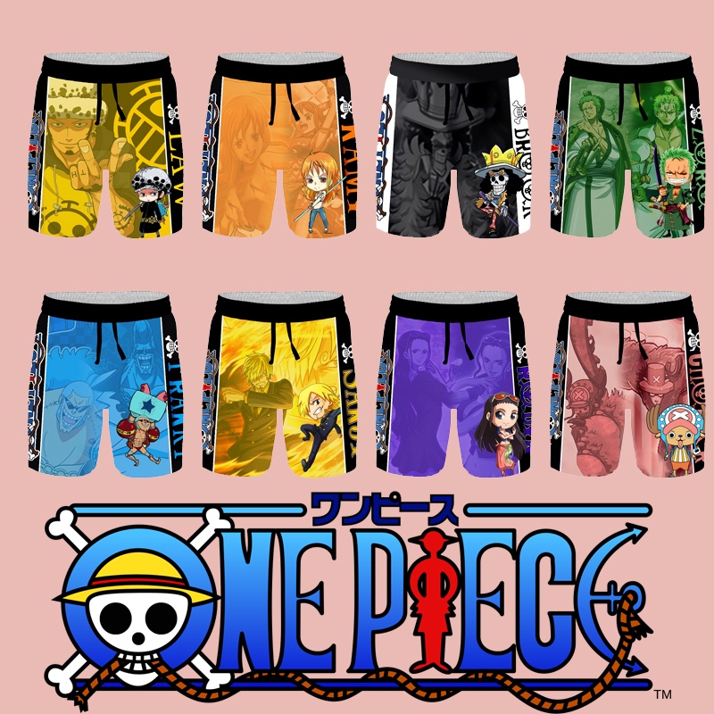Quần Short In Hoạt Hình One Piece 3D Size S-6XL Thời Trang Đi Biển