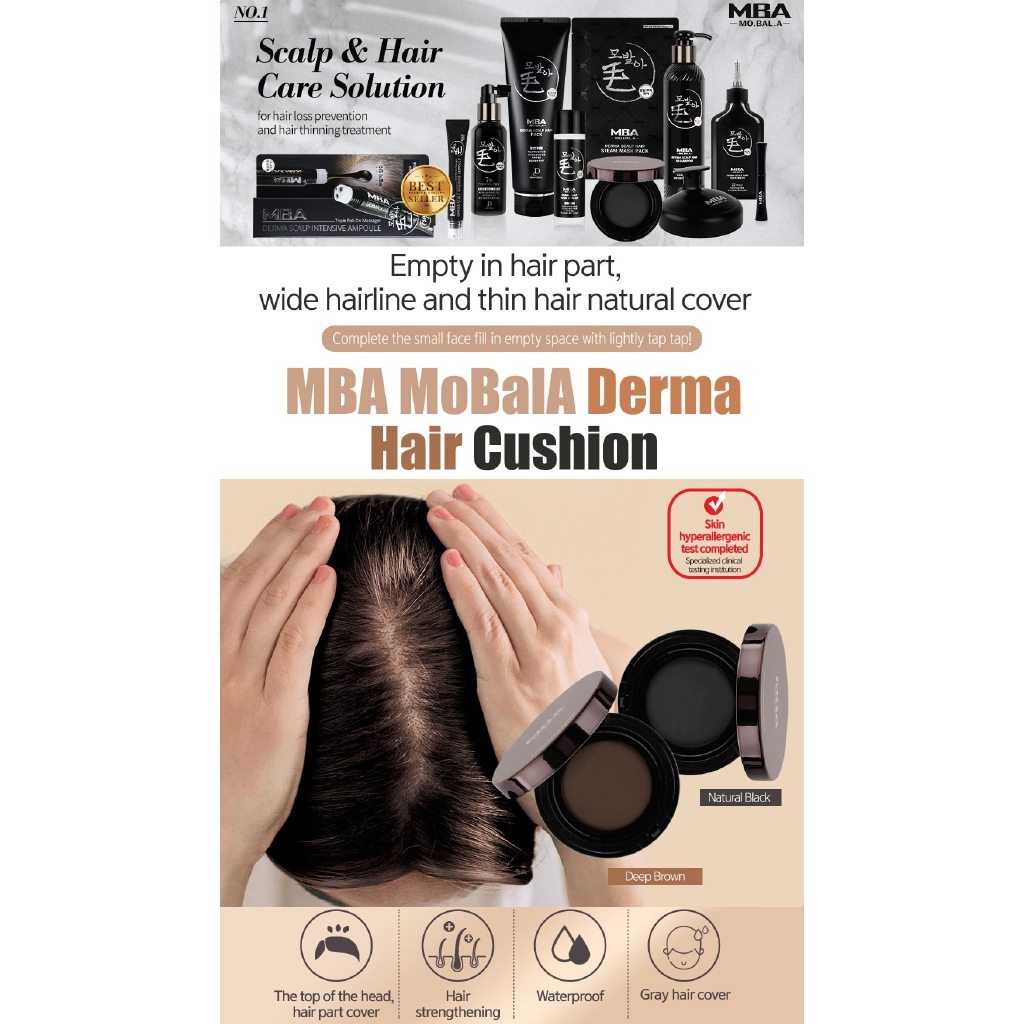 Phấn nước dưỡng tóc DAYCELL Mo Bal A Derma màu đen tự nhiên / màu nâu sẫm 15g