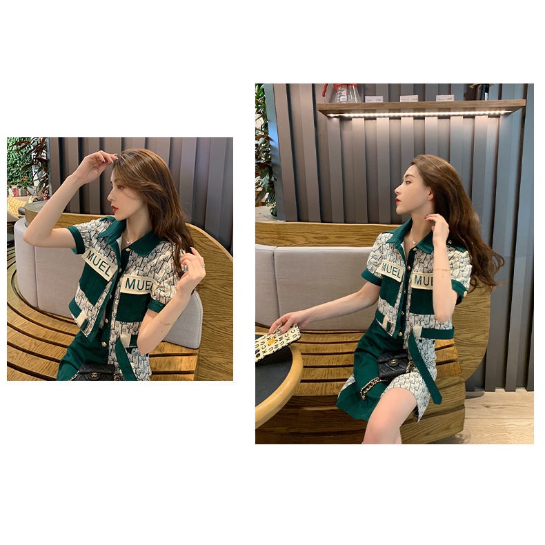 Set Áo Thun Ngắn Tay Và Chân Váy Phong Cách Phương Tây Dành Cho Nữ