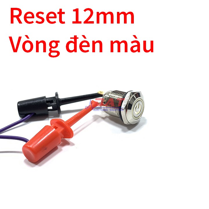 Nút Nhấn Nguồn Reset 12mm Có Đèn LED - Trắng