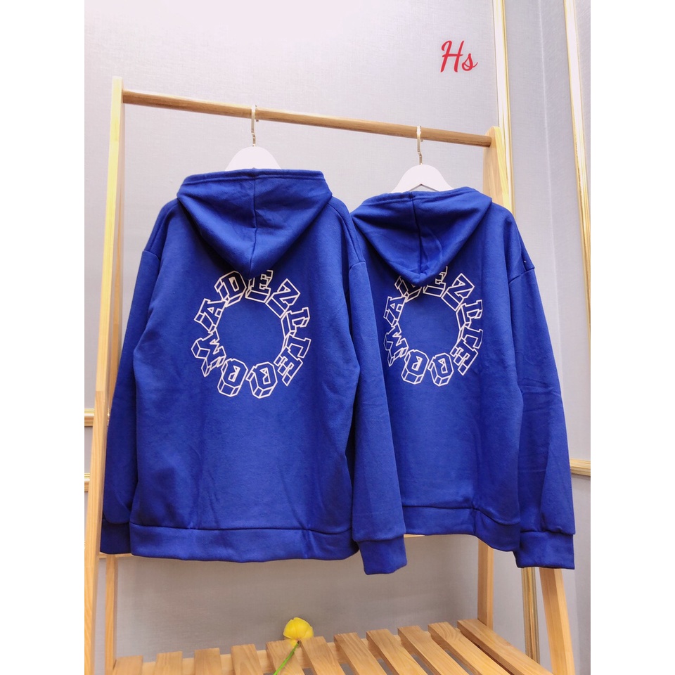 Áo Hoodie Xanh In EZL Chất Liệu Nỉ Ngoại Dày Mịn Ấm Áp Wild.Goute SP000786