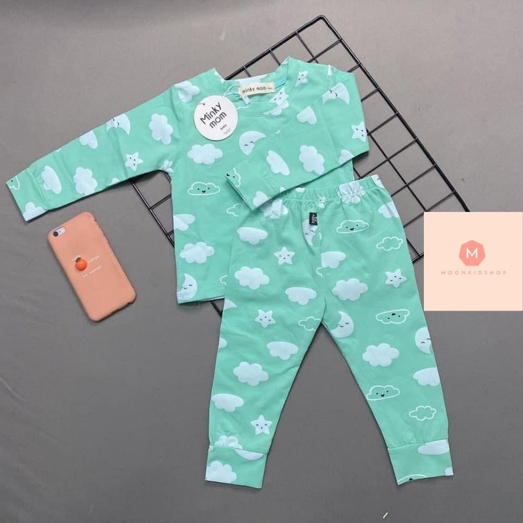 Bộ Thu Đông Cho BéMINKYMOM100%cotton 6 màu siêu họa tiết cực dễ thương dành cho bé trai bé gái từ 6-20kg