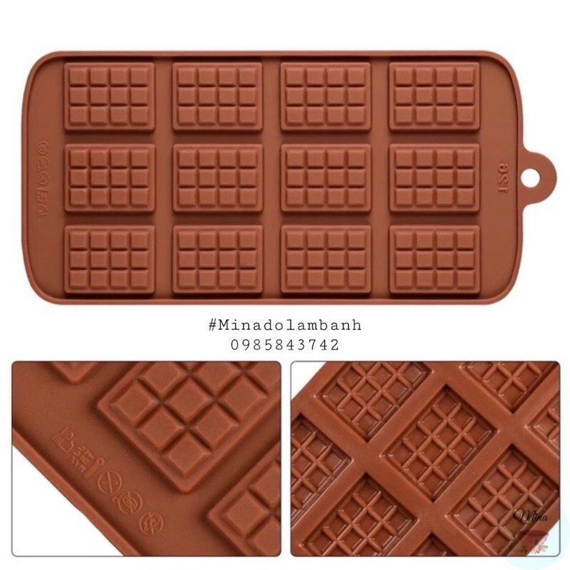 Khuôn Silicone hình Miếng Socola