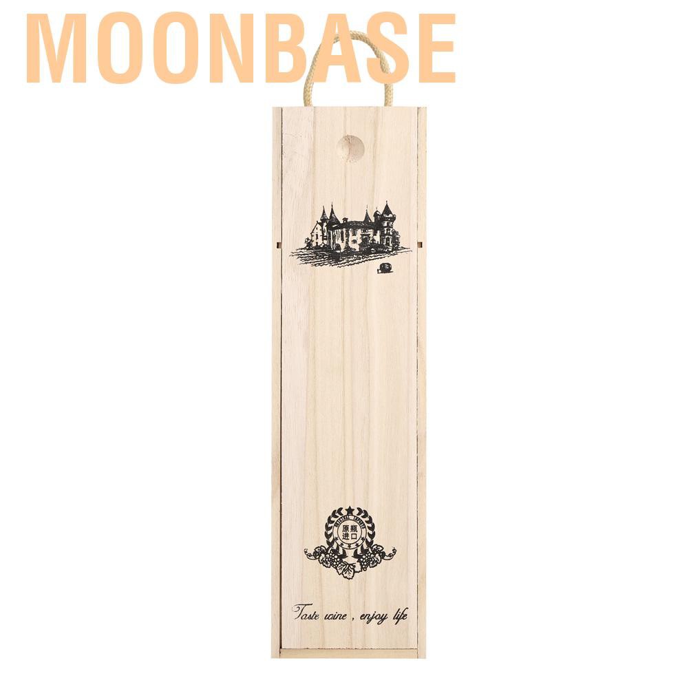Moonbase Retro Red Wine Bottle Box Portable Delicate Wooden Storage Container Gift Cas HG