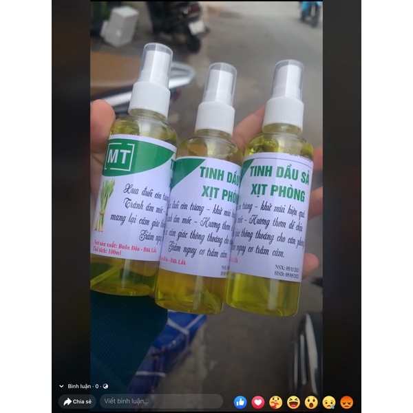 Tinh dầu xả xịt phòng khử mùi xua đuổi muỗi côn trùng hiệu quả lọ 100ml