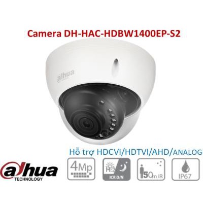 Camera HDCVI Dome 4MP DAHUA DH-HAC-HDBW1400EP-S2