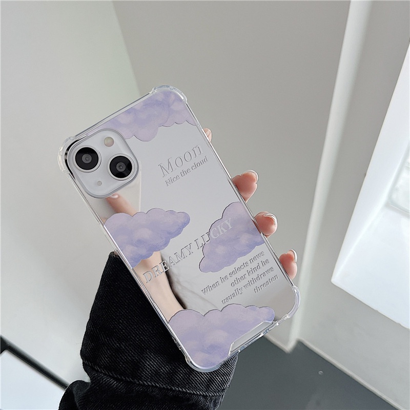 Ốp lưng iphone ốp Điện Thoại Silicon Mềm Tráng Gương Hình Đám Mây Cho iPhone 14 13 12 11 PROMAX XS XR XSMAX SE2020 6 7 8PLUS