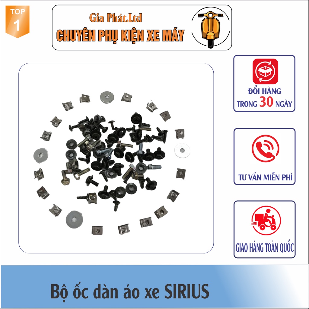 Bộ ốc vỏ nhựa xe SIRIUS -Ốc dàn áo xe Sirius -SPP-997