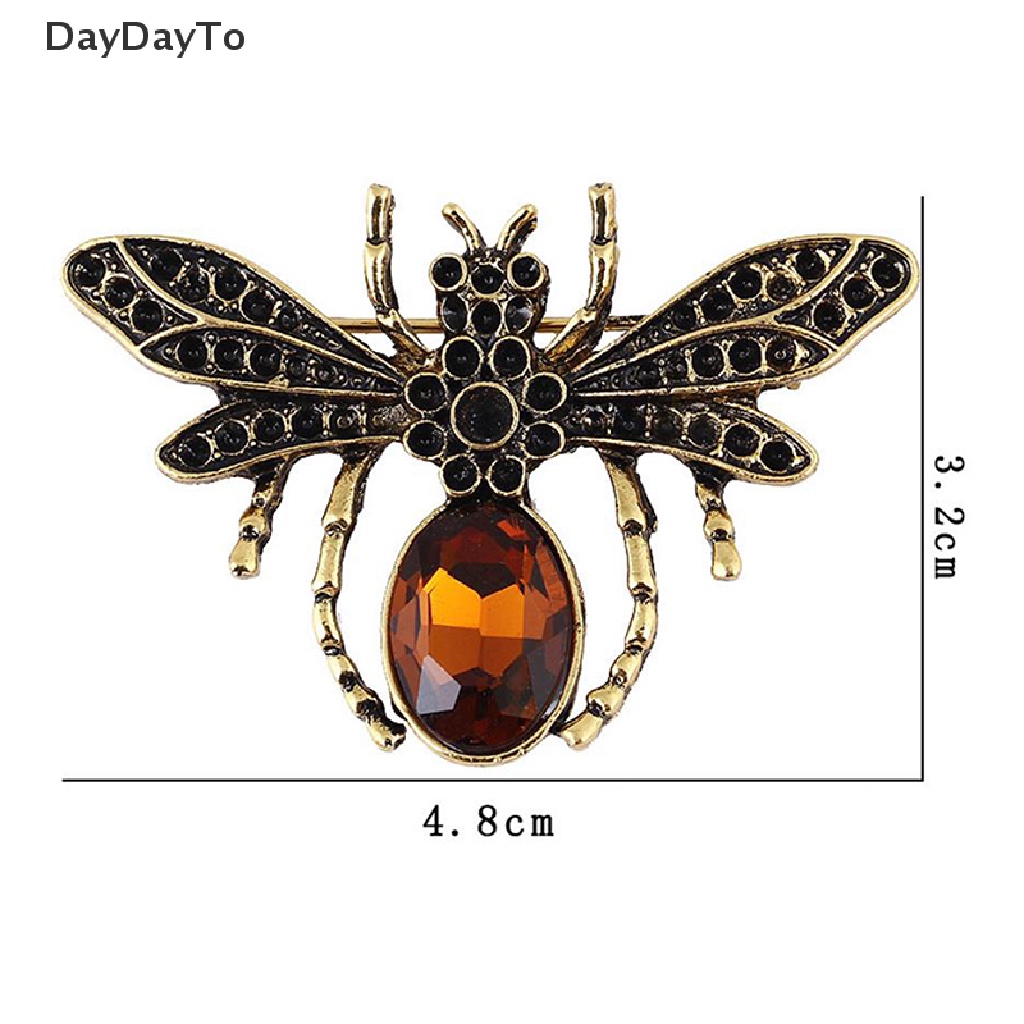 DayDayTo Retro Diamond Dragonfly Brooch For Women Men Party Clothes Brooch Pin Gifts .