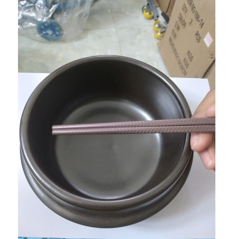 Hộp 10 đôi đũa nhựa Melamine màu Nâu cao cấp Size 25cm