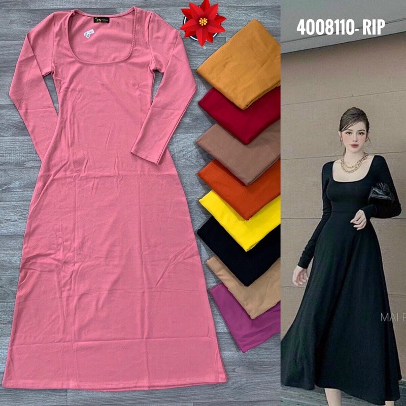 Đầm thun maxi tay dài | BigBuy360 - bigbuy360.vn