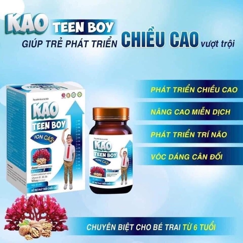 hỗ trợ tăng chiều cao cho bé trai Kao teen boy ion ca2+