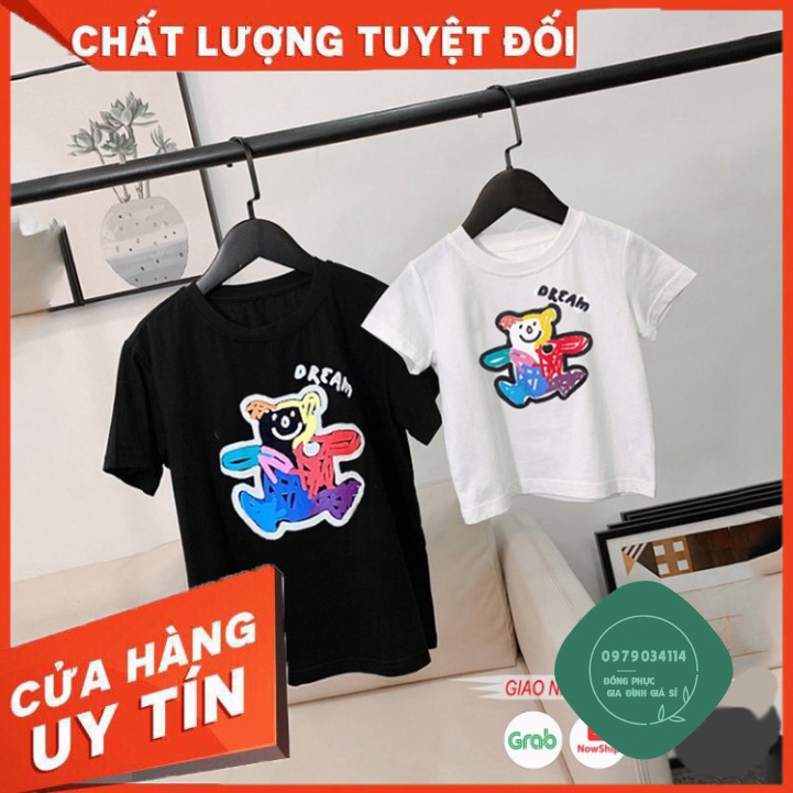 Áo đôi mẹ và bé gia đình 3 4 5 người trai gái đều mặc được - Mẫu gấu Dream GD0050T Áo thun giá sỉ