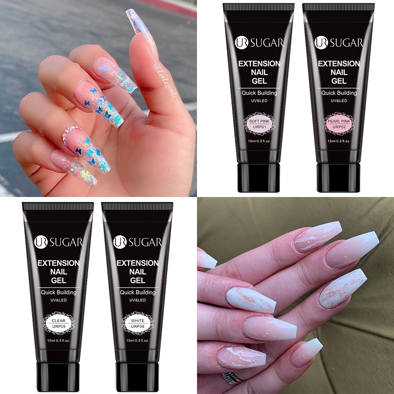 Bộ 6 gel nối dài móng tay UV LED UR SUGAR cao cấp 15ml