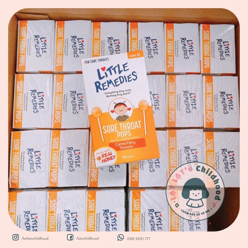 Kẹo mút ngậm ho cho bé Little Remedies 10 chiếc
