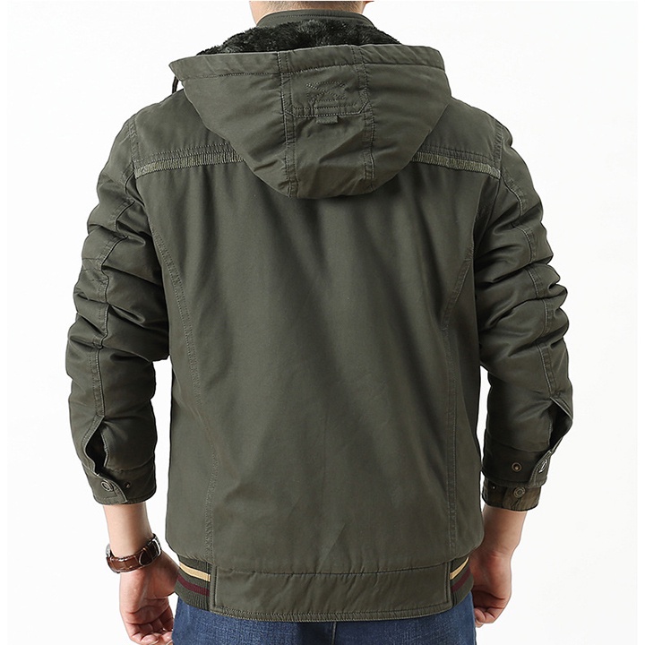 Áo khoác nam vải kaki lót lông dày, mềm, mặc ấm mùa đông - AK2202