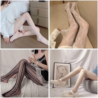 MAHES Vớ Lưới Màu Đen Phong Cách Gothic Cho Nữ