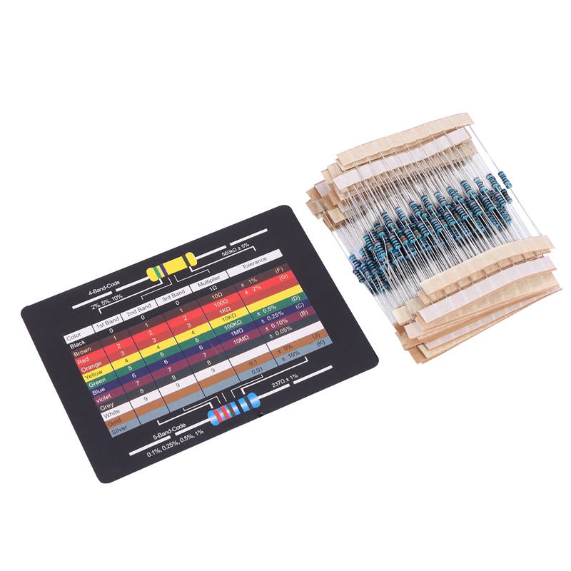Set 300 điện trở 10 -1M Ohm 1/4W 1% 30 loại chuyên dụng