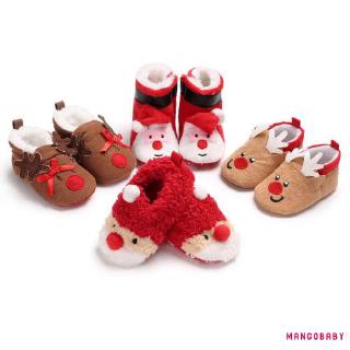 ♬MG♪-Baby Girl Boy Snow Boots Winter Half Boots Infant Kids Xmas Soft Bottom Shoes