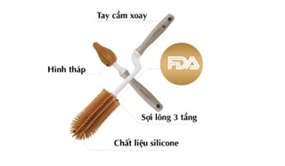 BỘ CHỔI CỌ SILICONE MOTHER-K HÀN QUỐC