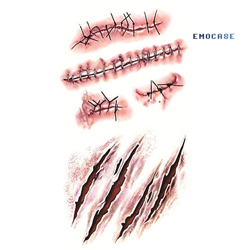 Set 5 Hình Xăm Dán Vết Sẹo Hóa Trang Halloween Độc Đáo