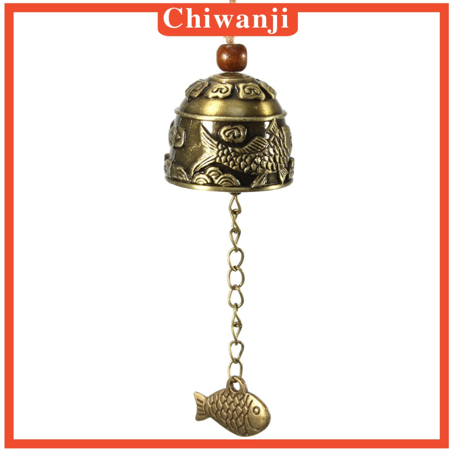 Chuông gió may mắn khắc hình cá phong cách Trung Hoa