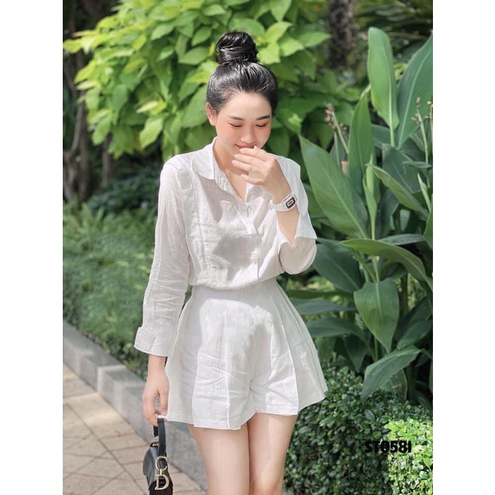 Set sơ mi trắng đũi quần giả váy siêu hót HN234