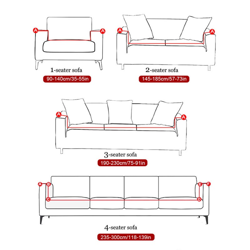 Vỏ Bọc Ghế Sofa 1 / 2 / 3 / 4 Chỗ Ngồi Co Giãn Trang Trí Nhà Cửa