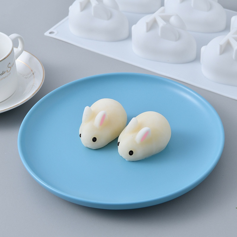 Khuôn Thỏ Silicon Làm Thạch, Pudding, Kẹo Dẻo, Rau Câu, Socola Cho Bé
