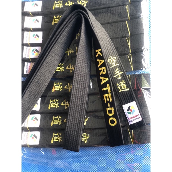 Đai đen Karate thêu chỉ Vàng thường