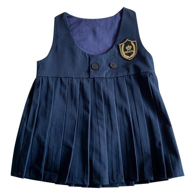 Bộ Áo Sơ Mi Tay Ngắn Kèm Chân Váy Thời Trang Mùa Hè Hàn Quốc Cho Bé Gái