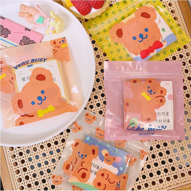 Túi zip cute hình gấu đơn giản Hàn Quốc sản tạo dẽ thương dành cho cô gái Cute Shop