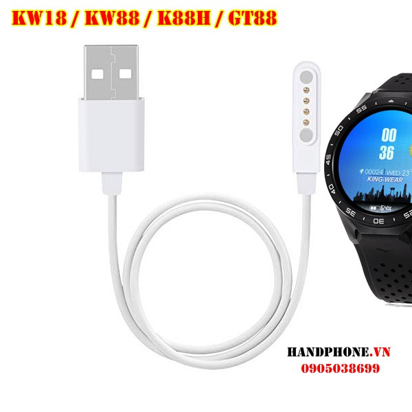 Dây cáp sạc USB, dữ liệu cho Smartwatch KW18/KW88/K88H/GT88