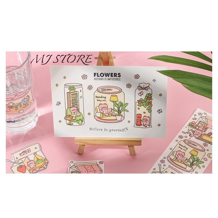 Sticker thỏ cute JD10 - Masking tape