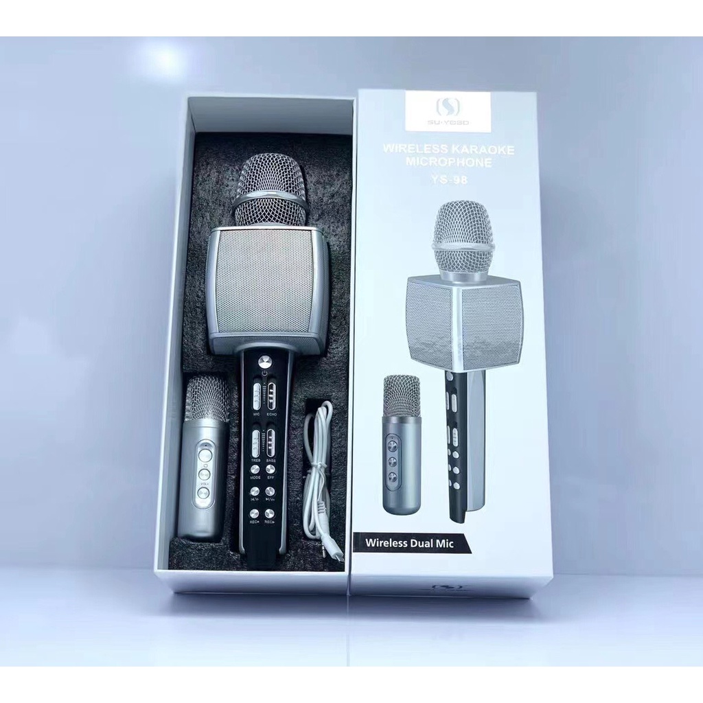 [Mã ELHACE giảm 4% đơn 300K] Micro Karaoke Bluetooth YS-98 Kèm 1 Micro Hát Song Ca