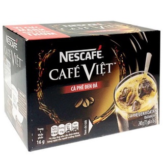 Cà phê đen đá café việt nescafé hộp 15 gói x 16g