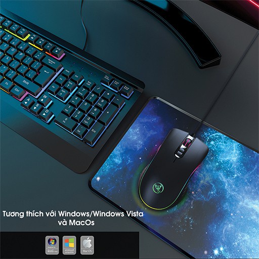 Chuột chơi game Led RGB HXSJ A867 6400 DPI - Chuột văn phòng có dây - Gaming mouse - HXSJ A867