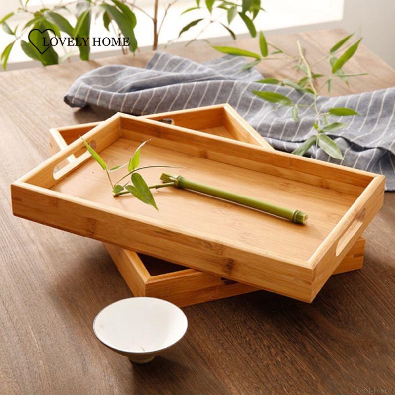 Khay gỗ hình chữ nhật đựng thức ăn phong cách Nhật Bản tùy chọn kích thước