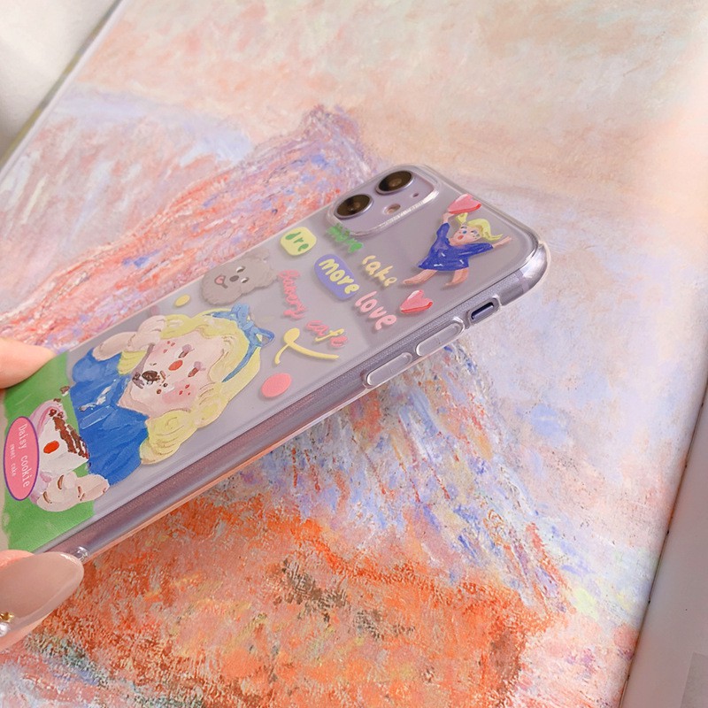 ốp iphone 11 Ốp iphone  Ốp lưng Iphone 11 Ốp lưng iphone  Ốp lưng silicon Ốp iphone 12 pro max  Ốp iphone 12 mini Ốp điện thoại hình cô gái ăn bánh cho for iPhone11/11Pro 11pro Max X XR XS XS MAX 7 8 plus SE 12 pro max 12 mini