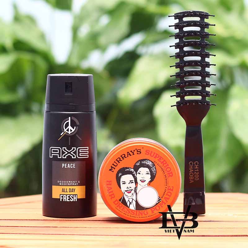 sáp vuốt tóc nam Murray's Superior + Xịt khử mùi AXE 150ml - Tặng kèm lược tạo kiểu