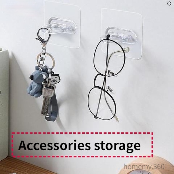 Móc treo đa năng trong suốt dính tường tiện lợi cho phòng bếp