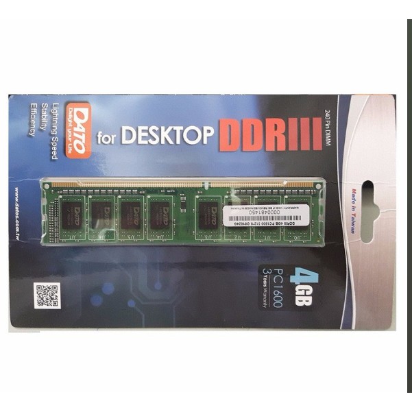 Ram DATO 4GB DDR3 1600Mhz (hàng chính hãng) bảo hành 36 tháng