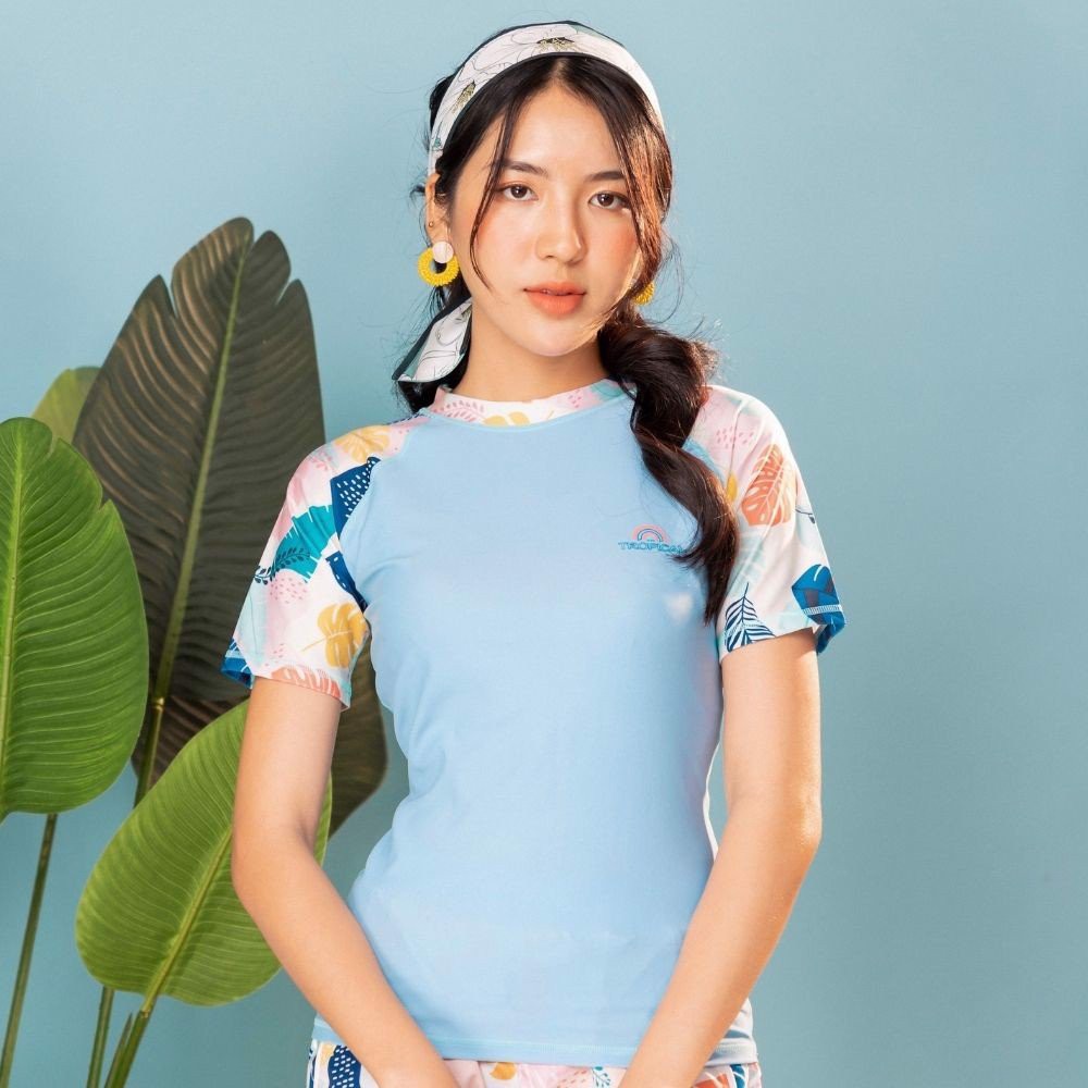 [Mã BMBAU50 giảm 7% đơn 150K] Áo Bơi Nữ Tay Ngắn - Short Sleeve Ice Tropical