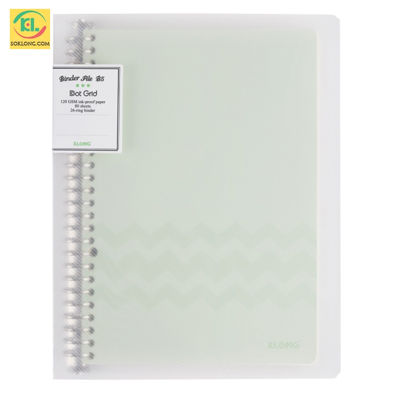 Sổ còng sắt B5 26 chấu 80 tờ Dot Grid  - Binder Klong MS 551 [Chọn Màu]