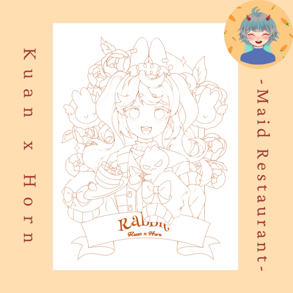 Line art "Nhà hàng Hầu Gái" vẽ bởi Anh Hoang