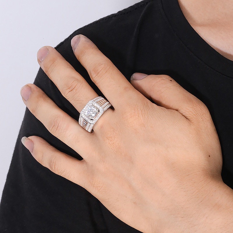 Nhẫn Nam Bạc Đính Đá Cuban Đẹp Cá Tính Unisex HipHop Basic Ring Ngầu Trơn Nam Lucifer Store Nhẫn CUBAN ĐÁ