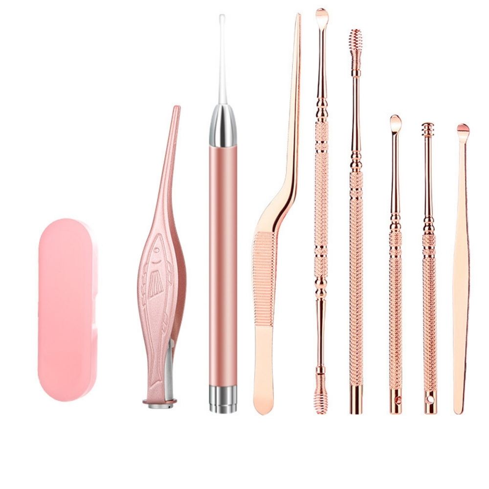 Bộ lấy ráy tai có đèn cho gia đình, dụng cụ vệ sinh tai cao cấp - MT8