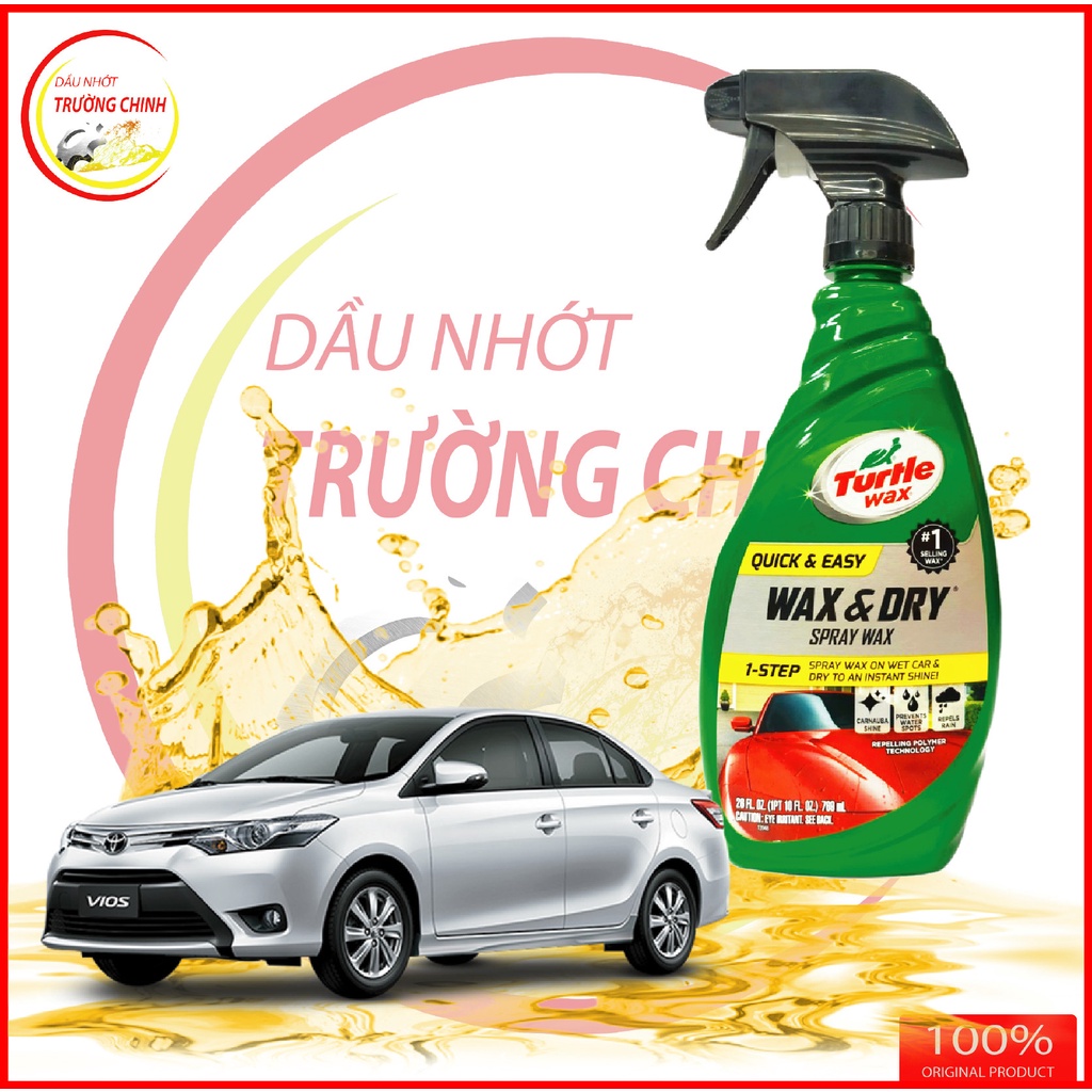 Chai dưỡng bóng sơn xe cao cấp Turtle Wax &amp; Dry nhập khẩu USA 769ML