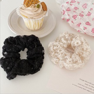 Cột tóc vải ren scrunchies- dây cột tóc dễ thương nhiều màu