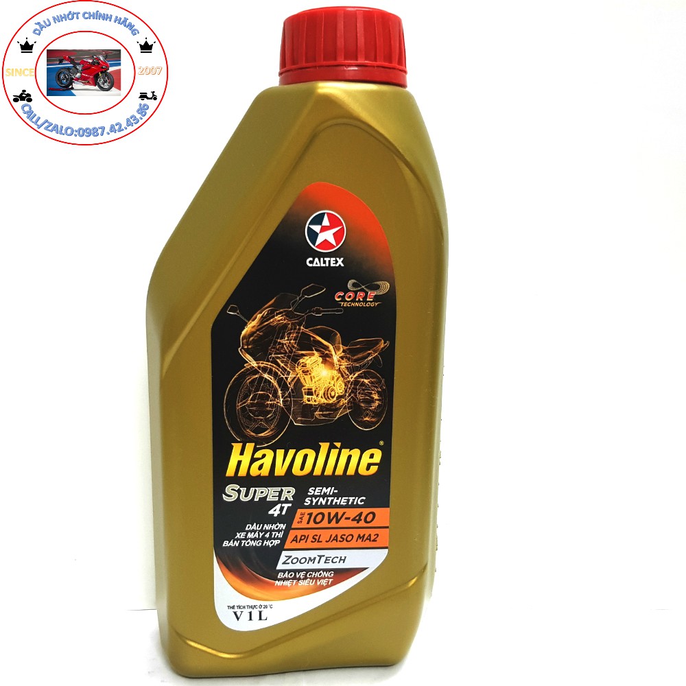 Nhớt Xe Số Caltex SEMI Havoline 10W40 - Dầu Nhớt 4T Bán Tổng Hợp Xe Máy, Xe Côn Tay, Exciter, Winner, Raider, Wave